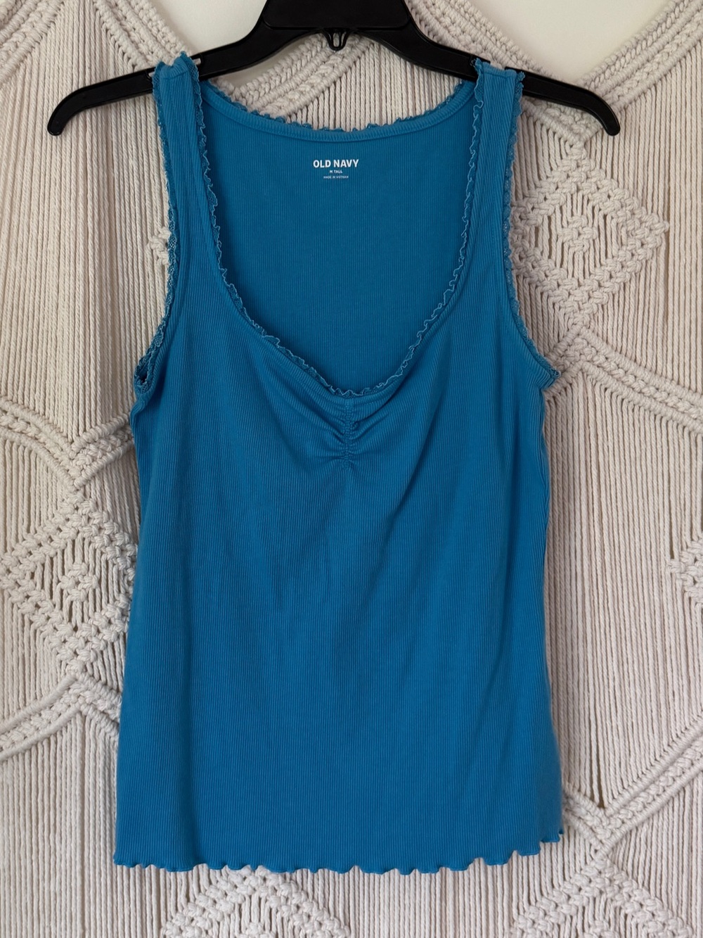 Old Navy Blue Ribbed Tank M Tall